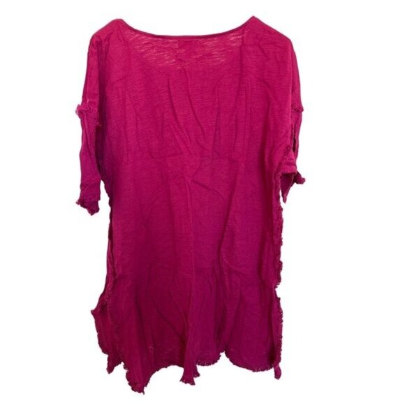 Umgee Berry Frayed Tunic Top - Picture 4 of 7